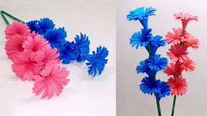 How To Make Beautiful Paper Stick Flower Diy Hand Craft Ideas For Room Paper Flowers Craft Paper Flowers Flower Crafts