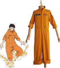 Amazon.com: Fire force No.8 Shinra Kusakabe Asa Boiru Maki Oze Cosplay  Costume Adult Kids Halloween Orange Jumpsuit (Custom Made) : Clothing,  Shoes & Jewelry