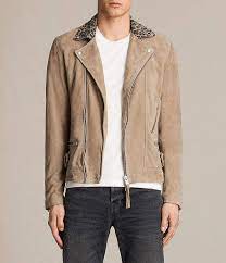 Allsaints Leo Suede Biker Jacket Leather Jacket Leather Jacket Men Suede Biker Jacket