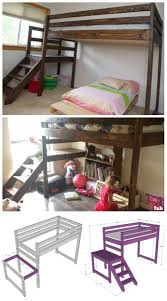 It creates more space underneath it in this way for furniture or storage. Diy Camp Loft Bed With Stairs Tutorial Junior Size Bed Frame