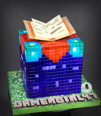 Handpainted Minecraft Enchantment Table Cake Minecraft Party Minecraft Enchantments Minecraft