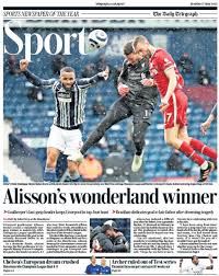 نجح ليفربول في الفوز على نظيره ويست بروميتش بصعوبة خلال المباراة التي جمعت الفريقين مساء قبل نهاية المباراة بلحظات، سجل أليسون بيكر حارس ليفربول هدف الفوز. Tgjnn5sdbb1dwm