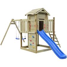 Aire de jeu enfant bois. Aire De Jeu Echelle Toboggan Balancoires 557x280x271 Cm Bois Cdiscount Jeux Jouets