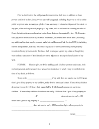 Sample California Last Will And Testament
