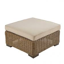 Fidji Wicker And Beige Fabric Garden Pouffe With Images Outdoor Sofa Outdoor Furniture Collections Stylish Sofa
