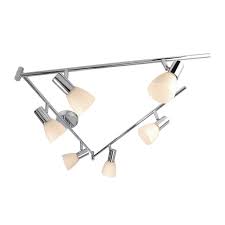Sehr schlichtes, modernes design, strahler können einzeln ausgerichtet werden. Schlichter Deckenstrahler 6 Flammig Scorpii Chrom Mit Glasschirm G9 39 50