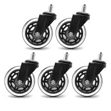 Bossupplies Black Office Chair Caster Wheel Replacement Set Of 5 Extra Large And Heavy Duty 3inch Rollerblade Caster Chairs Arm Chairs Living Room Chair Safe