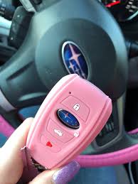 Cute Pink Silicone Key Case For Subaru Subaru Subaru Outback Accessories Pink Car Accessories