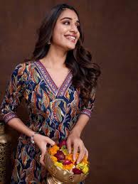 MOJILAA Women Printed Regular Gotta Patti Pure Cotton Kurta with Salwar