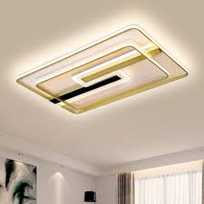 Installing flush mount light in kitchen (step by step diy). Metallic Rectangle Flush Ceiling Light Minimalism Led Flush Mount Fixture In Gold Warm White Light Beautifulhalo Com