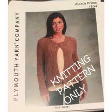 NWT Sue Hilger Plymouth Yarn Design 1834 Lace Jacket Sweater Knitting Pattern | eBay