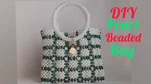 How To Make A Pearl Beaded Bag Crystal Beaded Purse New Design Bead Bag In 2021 Beaded Bags Beaded Purses Making Bracelets With Beads