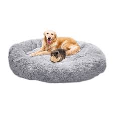 The cover is removable and machine washable, although you're advised to allow it to dry. Warm Fluffy Extra Large Dog Beds Washable Round Calming Fur Donut Cuddler Pet Bed For Large Extra Large Dog Xl 100cm Light Grey Buy Online In Antigua And Barbuda At Antigua Desertcart Com Productid 174632803