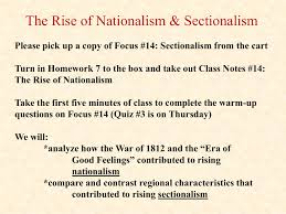 Rise Of Nationalism Sectionalism