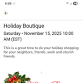 Palm Lakes Holiday Boutique event in Little River, SC