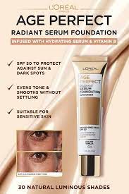 L Oreal Paris Age Perfect Radiant Serum Foundation With Spf 50 Golden Beige 1 Fl Oz Walmart Com Loreal Paris Makeup Loreal Loreal Paris