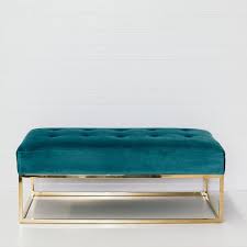 Teal Velvet Bench Ottoman Couch With Ottoman Ottoman Bench Ottoman