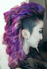 Curly Pastel Purple Mermaid Hair Shaved Side Head Half Shaved Hair Shaved Hair Punk Hair