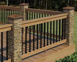 Check spelling or type a new query. Stone Metal And Wood Deck Railing This Deck Railing Has A Wooden Top With Horizontal Metal Rails And Decks And Porches Deck Railing Design Wood Deck Railing