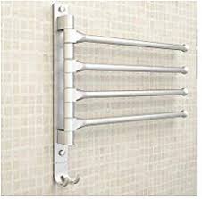 Tabaling Porte Serviettes Mural En Espace Aluminium Avec 4 Barres 180 Rotatives Seche Serviettes Porte Serviette Mural Porte Serviettes De Bain Porte Serviette