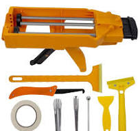NADAMOO Pistola de calafetagem dupla para 400 ml/14 fl oz (proporção de  mistura de 1:1), aplicador de epóxi de componente duplo com 8 ferramentas  de ...