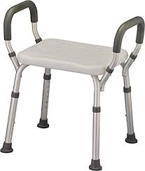 Amazon Com Bath Seat Shower Bench With Arms Adjustable Shower Chair With Arms Padded Handles Without Back Medical Shower Chair Bench Bath Stool Safety Shower Seat For Elderly Adults Disabled 300 Lbs White