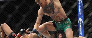 Ufc president dana white had suggested he would have to give up his featherweight title if he moved up, but mcgregor said no. Ufc 194 Conor Mcgregor Knocks Out Jose Aldo After 13 Seconds Bbc Sport