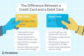 Can you pay your credit card at the bank. The Difference Between A Credit Card And A Debit Card