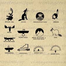Printable Native American Indian Symbols Digital Download Graphic Image Antique Clip Art Native American Animal Symbols Native American Animals Indian Symbols