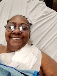 Today is Thanksgiving, but I don't feel like it to me in the hospital. Been  here for 18 days. Praying to go home soon. This is me and my husband. ￼