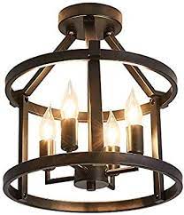 Blaine 14 inch 3 light semi flush mount by savoy house. Metal Ceiling Light Fixture 4 Candle Holder Lights Retro Vintage Industrial Rustic Hanging Chan Ceiling Lights Semi Flush Ceiling Lights Metal Ceiling Lighting