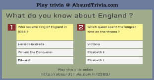 Only true fans will be able to answer all 50 halloween trivia questions correctly. Trivia Quiz What Do You Know About England