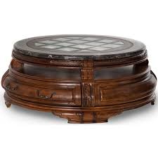 These woods not only look fantastic, they're also some of the most durable materials used in the creation of fine furniture. Aico Michael Amini Tuscano Melange Round Cocktail Table Unlimited Furniture