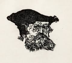 Gerald Boyce Bearded Man Signed Woodcut