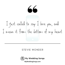Stevie Wonder I Just Called To Say I Love You Lyrics Stevie Wonder Love Songs For Weddings Top 10 Song List In 2020 Wedding Love Songs Song List Stevie Wonder