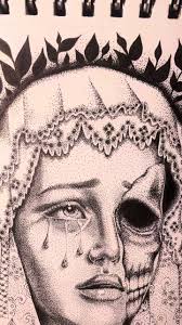 weeping mary. idk what possesed me to do this in a .005 millimeter micron  pen but a million dots later im done and my back hurts. #fyp