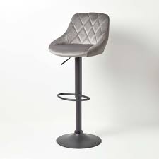 Check spelling or type a new query. Henley Velvet And Faux Leather Height Adjustable Bar Stool Grey