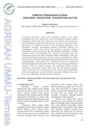 Masuknya polutan zat cair dan padat ke dalam tanah. Pdf Dampak Pemanasan Global Terhadap Ekosistem Pesisir Dan Lautan