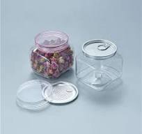 Outstanding - Wholesale transparent jars 4oz 8oz square jars plastic clear  cans PET Can with Screw cover