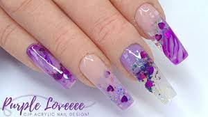 Edit1 march 12, 2020 february 24, 2020 acrylic purple nails purple acrylic nail ideas purple nails acrylic. Purple Acrylic Nails Cjp Acrylic Nail Design Youtube