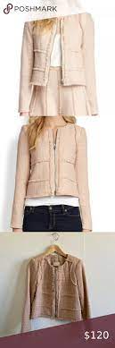 Rebecca Taylor Tweed Leather Zip Patch Blazer 6 Rebecca Taylor Clothes Design Jackets For Women