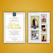 Anniversary is the day you remember that both of you commited to a lifetime of love and relationship. Undangan Ulang Tahun Pernikahan Ke 25 Tema Silver Background Gold Text Blue Badge Shopee Indonesia