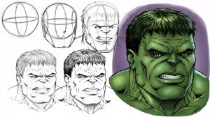 How to draw hulk step 2. How To Draw The Hulk S Face Step By Step Youtube