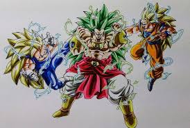 Goku And Vegeta Ssj3 Vs Broly Lssj3 Anime Dragon Ball Super Dragon Ball Artwork Dragon Ball Super Manga Broly does have a ss4 form in db heroes though, he looks just like you'd expect from a super saiyan 4 broly. goku and vegeta ssj3 vs broly lssj3