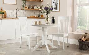 Professional delivery and setup to: Kingston Round White Dining Table With 2 Oxford Chairs Furniture And Choice