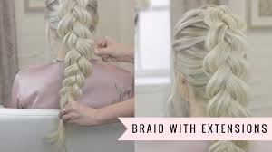 Start on one side of the hair and section the first piece. How To Braid With Clip In Hair Extensions Youtube