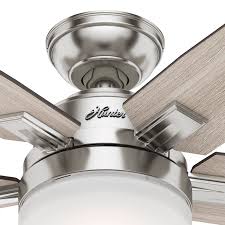 | hunter 52 acumen matte black ceiling fan with light. Hunter Fan 52 Inch Contemporary Brushed Nickel Indoor Ceiling Fan With Light Kit And Remote Control