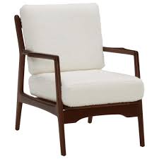 Inspired by the timeless design of the 1950s and '60s, this collection pays homage to the artistry of the era. Joybird Collins Chair In Shearling Whisper And Walnut Nebraska Furniture Mart