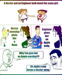 An Apple A Day Keeps The Doctor Away Lol Funny Love Engineering Humor Funny Pictures