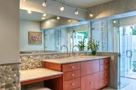 Large transitional master bathroom in melbourne with shaker cabinets, white cabinets, a freestanding tub, a curbless shower, gray tile, an undermount sink, grey floor, a hinged shower door, grey benchtops, a double vanity and a floating vanity. Beautifully Designed Bathrooms From Nkba Pros Contemporary Master Bathroom Bathroom Design Modern Bathroom Lighting